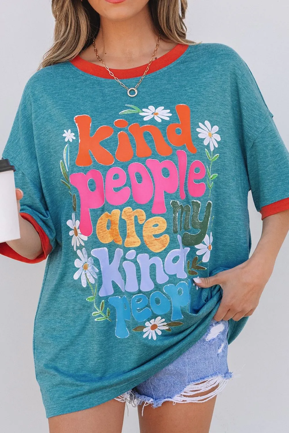 Kind People are My Kind People Graphic Oversized T-Shirt sold by Charming Charlie