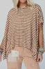 Stripe Batwing Sleeve Round Neck Oversized Top sold by Charming Charlie
