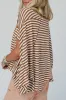 Stripe Batwing Sleeve Round Neck Oversized Top sold by Charming Charlie