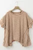 Stripe Batwing Sleeve Round Neck Oversized Top sold by Charming Charlie