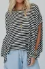 Stripe Batwing Sleeve Round Neck Oversized Top sold by Charming Charlie