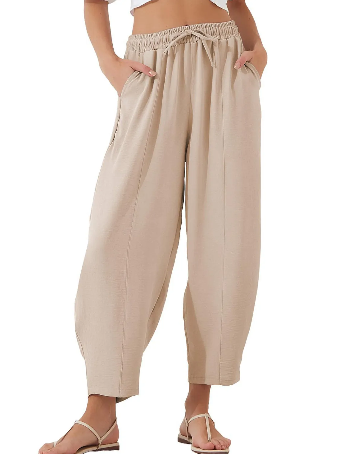 Full Size Drawtising Cropped Jogger Pants Plus Size sold by Charming Charlie product image thumbnail 3