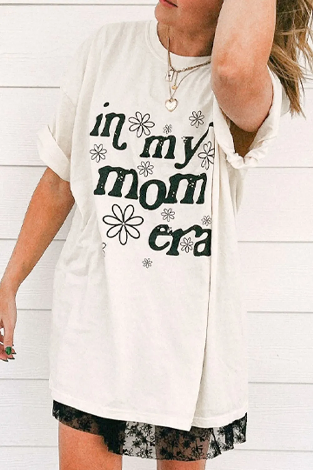 IN MY MOM ERA Round Neck Short Sleeve T-Shirt sold by Charming Charlie product image thumbnail 3