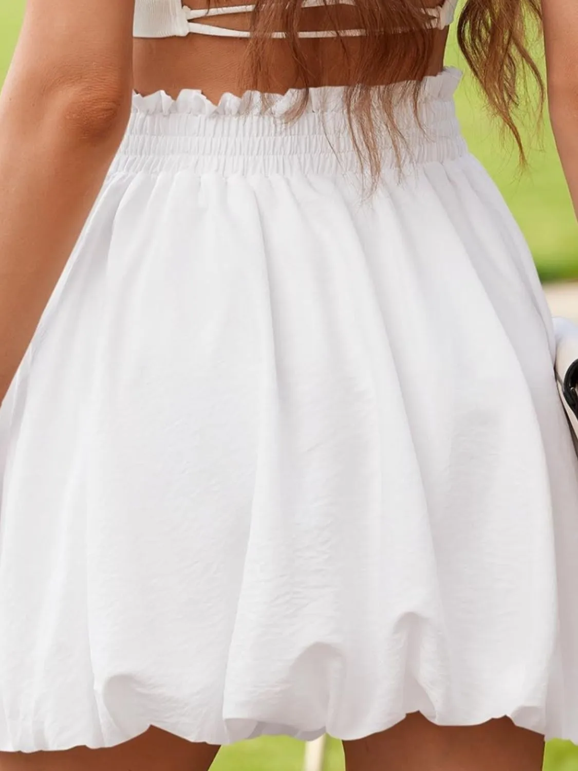 Frill Smocked Mini Skirt sold by Charming Charlie product image thumbnail 2