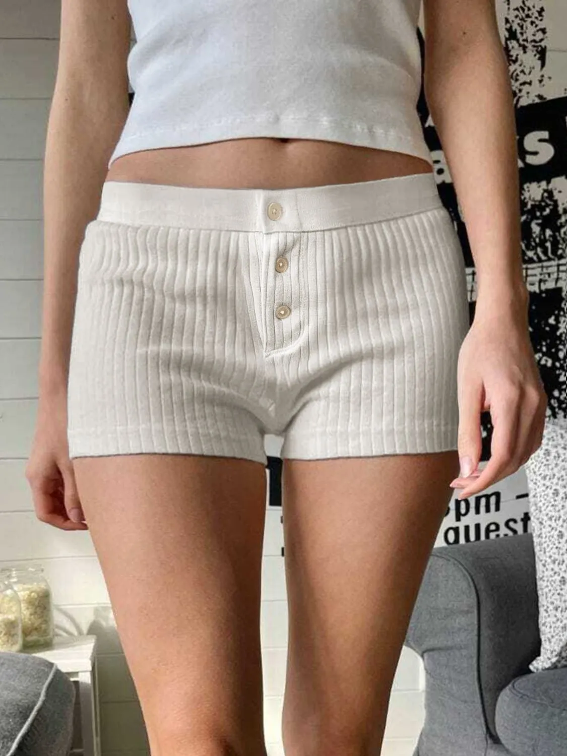 Devine Button Detail Shorts sold by Charming Charlie product image thumbnail 5