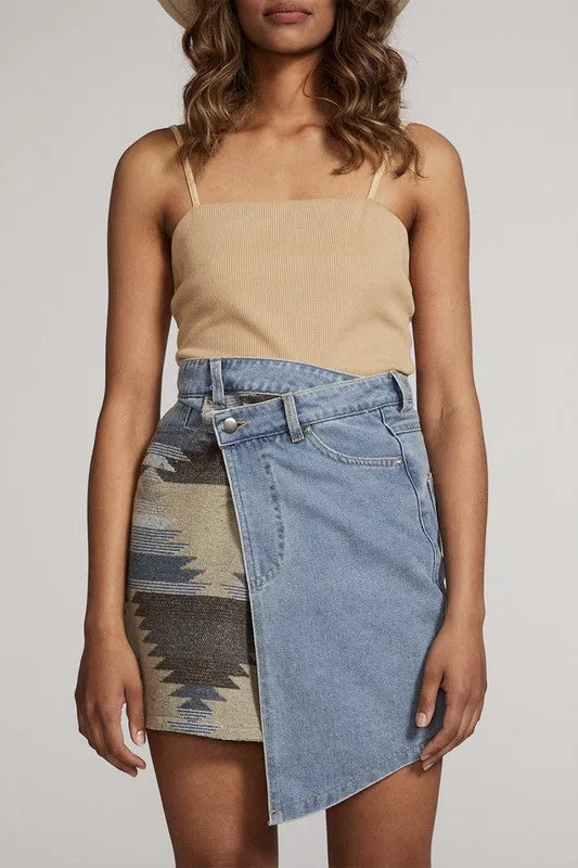 Denim skirt sold by Charming Charlie