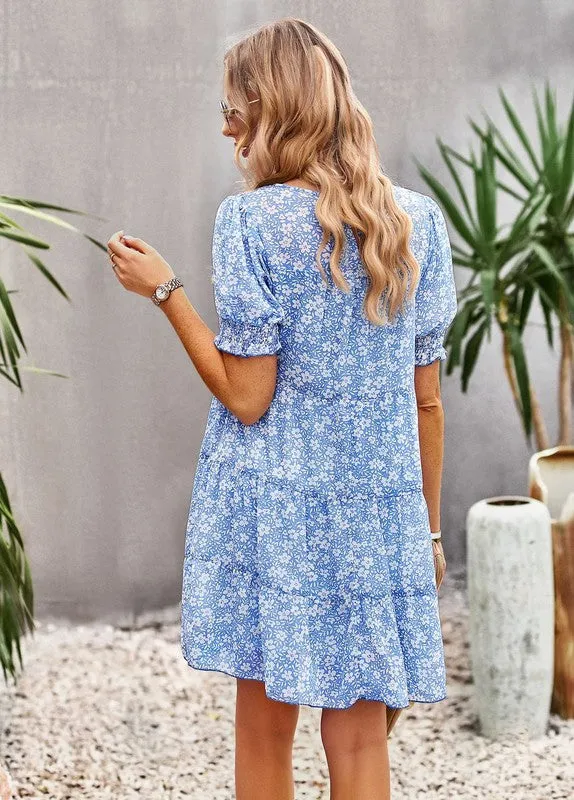 Floral smocked dress sold by Charming Charlie product image thumbnail 4