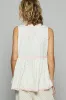 POL Lace Detail Floral V-Neck Sleeveless Top sold by Charming Charlie