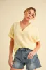 Aemi + Co Side Slit V-Neck Short Sleeve Blouse sold by Charming Charlie