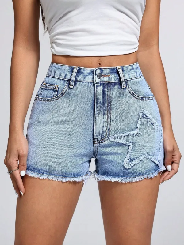 Star Raw Hem Denim Shorts sold by Charming Charlie