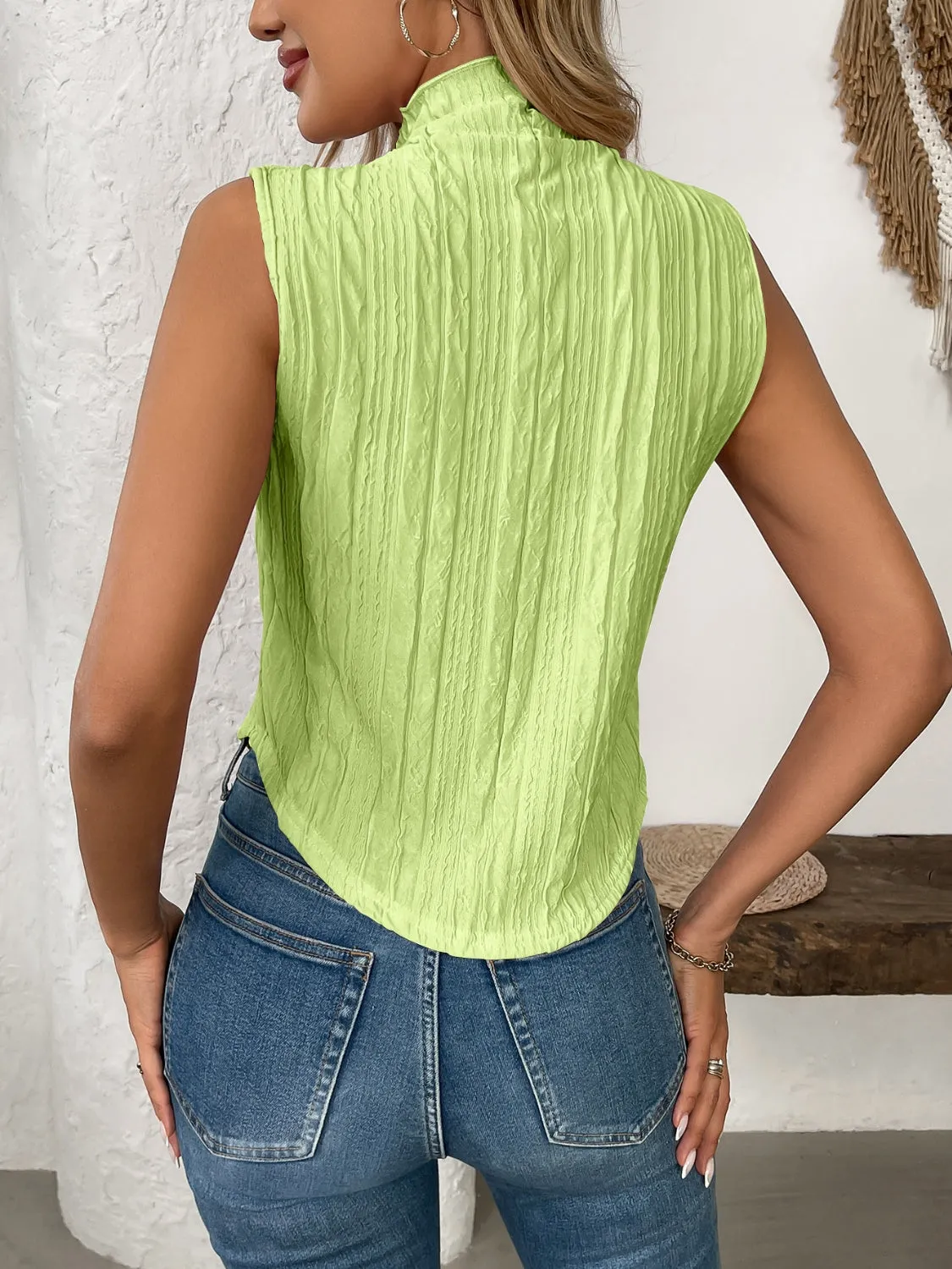 Texture Turtleneck Sleeveless Top sold by Charming Charlie product image thumbnail 4