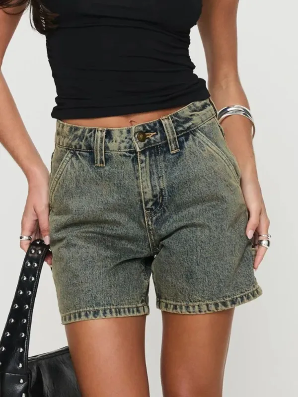 Washed High Rise Denim Shorts sold by Charming Charlie