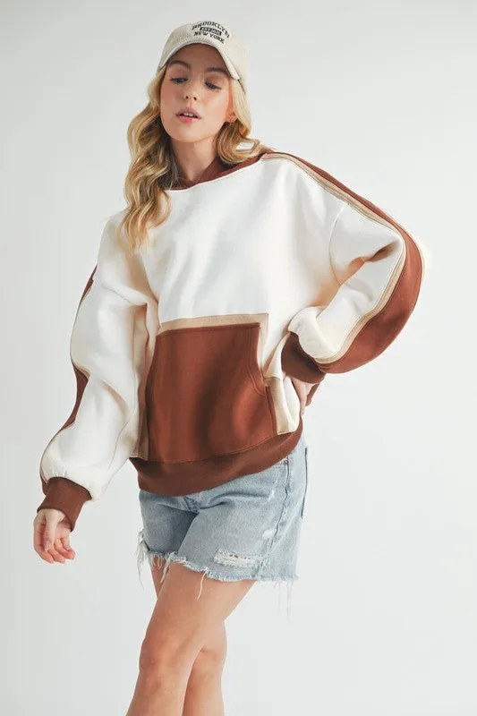 Aemi + Co Color Block Kangaroo Pocketed Hoodie sold by Charming Charlie product image thumbnail 4