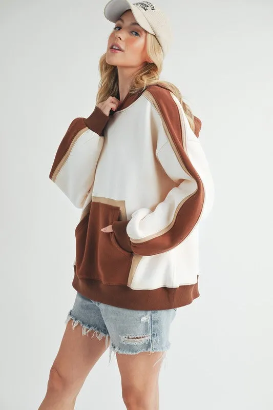 Aemi + Co Color Block Kangaroo Pocketed Hoodie sold by Charming Charlie product image thumbnail 5