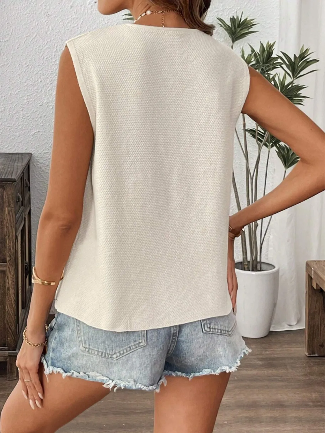 Tied Front V-Neck Knit Vest sold by Charming Charlie product image thumbnail 4