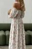 Printed Off Shoulder Smocked Flounce Sleeve Maxi Dress sold by Charming Charlie