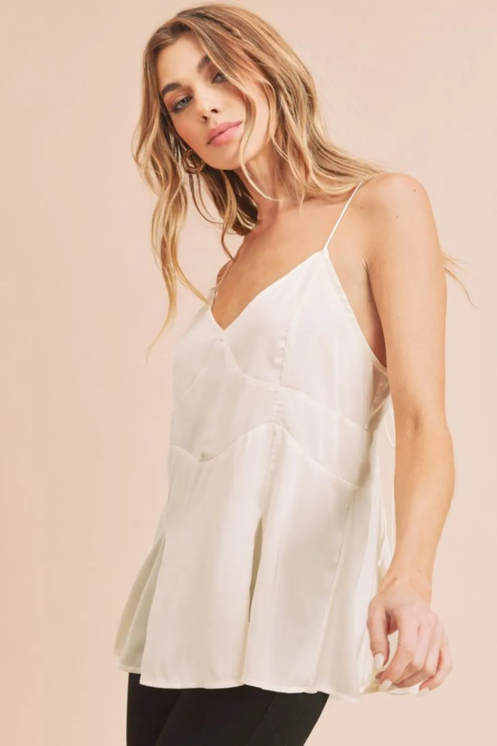 Aemi + Co Tie Back V-Neck Cami sold by Charming Charlie product image thumbnail 3