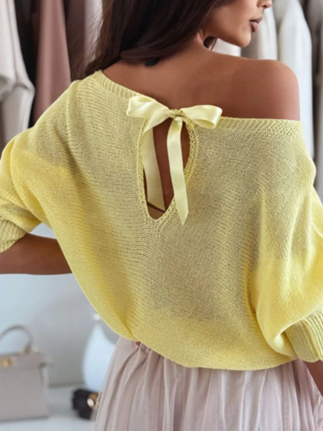 Bow Back Boat Neck Batwing Sleeve Sweater sold by Charming Charlie product image thumbnail 2