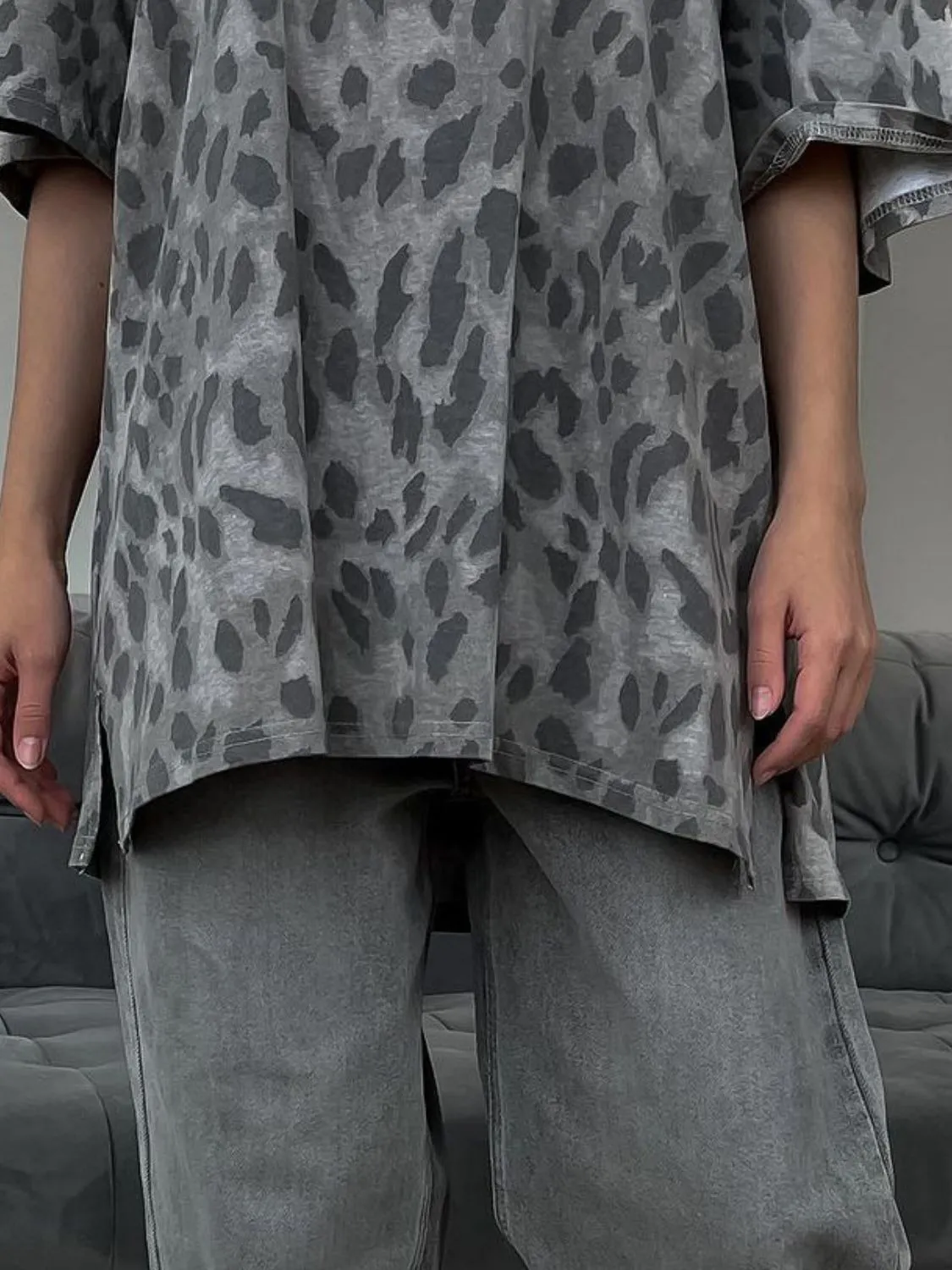 Leopard Round Neck Drop Shoulder T-Shirt sold by Charming Charlie product image thumbnail 5