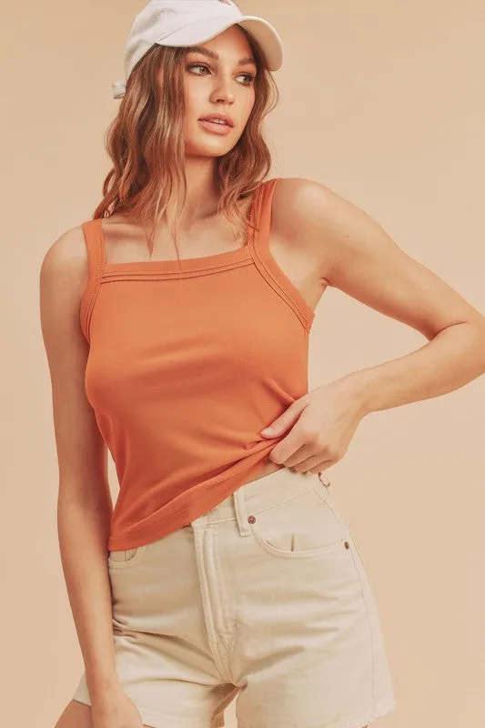 Aemi + Co Square Neck Wide Strap Tank sold by Charming Charlie