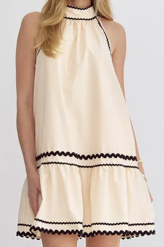 Stripe Ric Rac Trim Sleeveless Mini Dress sold by Charming Charlie