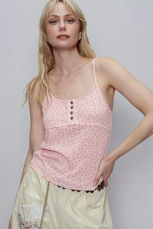 POL Floral Scoop Neck Adjustable Strap Cami sold by Charming Charlie