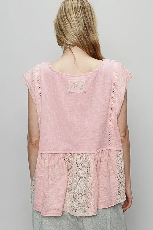 POL Embroidered Detail Boat Neck Cap Sleeve Lace Blouse sold by Charming Charlie product image thumbnail 3
