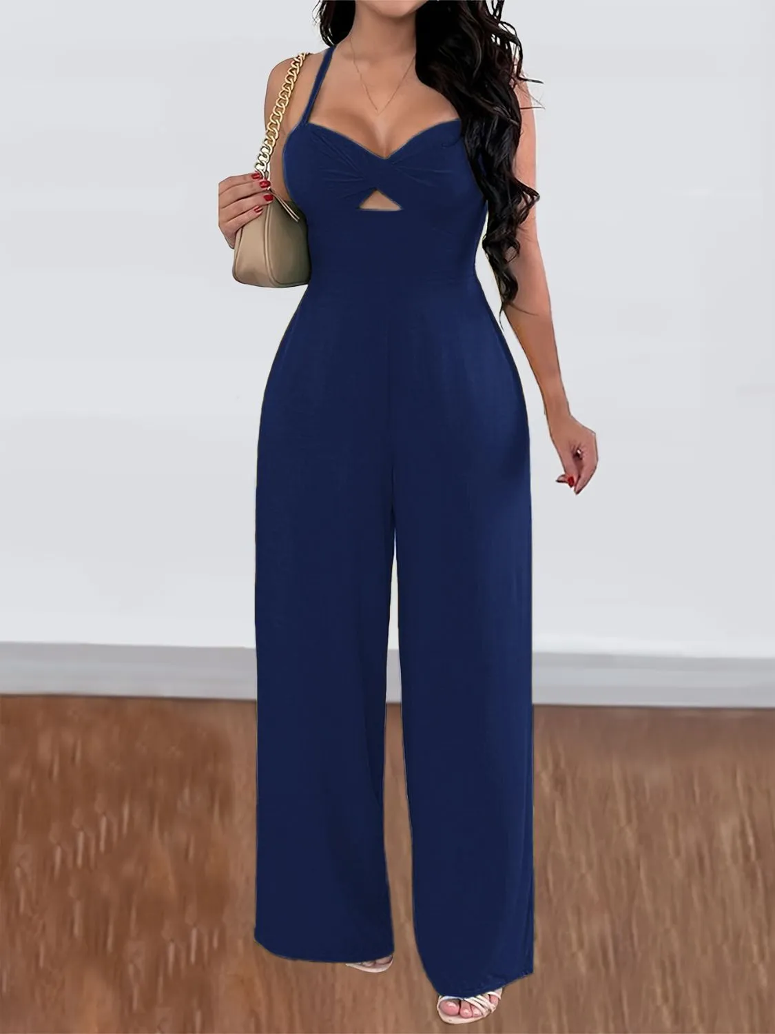 Devine Tie Back Backless Crisscross Jumpsuit sold by Charming Charlie product image thumbnail 3