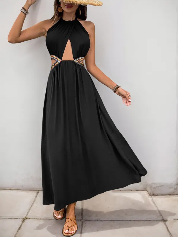 Perfee Cutout Grecian Neck Tied Back Dress sold by Charming Charlie