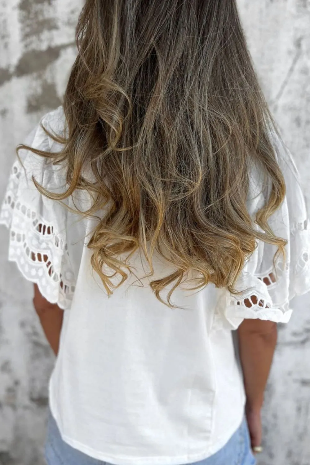 Hollow Out Embroidered Short Sleeve Round Neck Top sold by Charming Charlie product image thumbnail 2