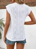 Eyelet Round Neck Cap Sleeve Top sold by Charming Charlie