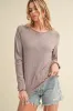 Aemi + Co Lettuce Hemline Round Neck Raglan Sleeve T-Shirt sold by Charming Charlie