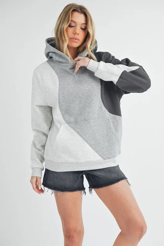Aemi + Co Color Block Hoodie with Kangaroo Pocket sold by Charming Charlie product image thumbnail 2
