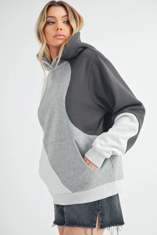 Aemi + Co Color Block Hoodie with Kangaroo Pocket sold by Charming Charlie product image thumbnail 5