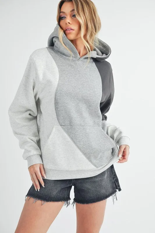 Aemi + Co Color Block Hoodie with Kangaroo Pocket sold by Charming Charlie product image thumbnail 3