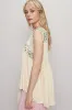 POL Lace Detail Frill Floral V-Neck Sleeveless Top sold by Charming Charlie