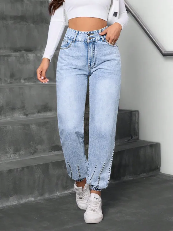 Studded High Waist Jeans sold by Charming Charlie