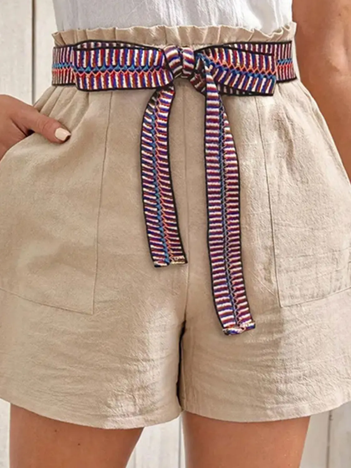 Tied High Waist Shorts sold by Charming Charlie product image thumbnail 2