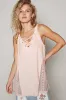 POL Lace Up Crochet Lace Tank sold by Charming Charlie