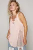 POL Lace Up Crochet Lace Tank sold by Charming Charlie