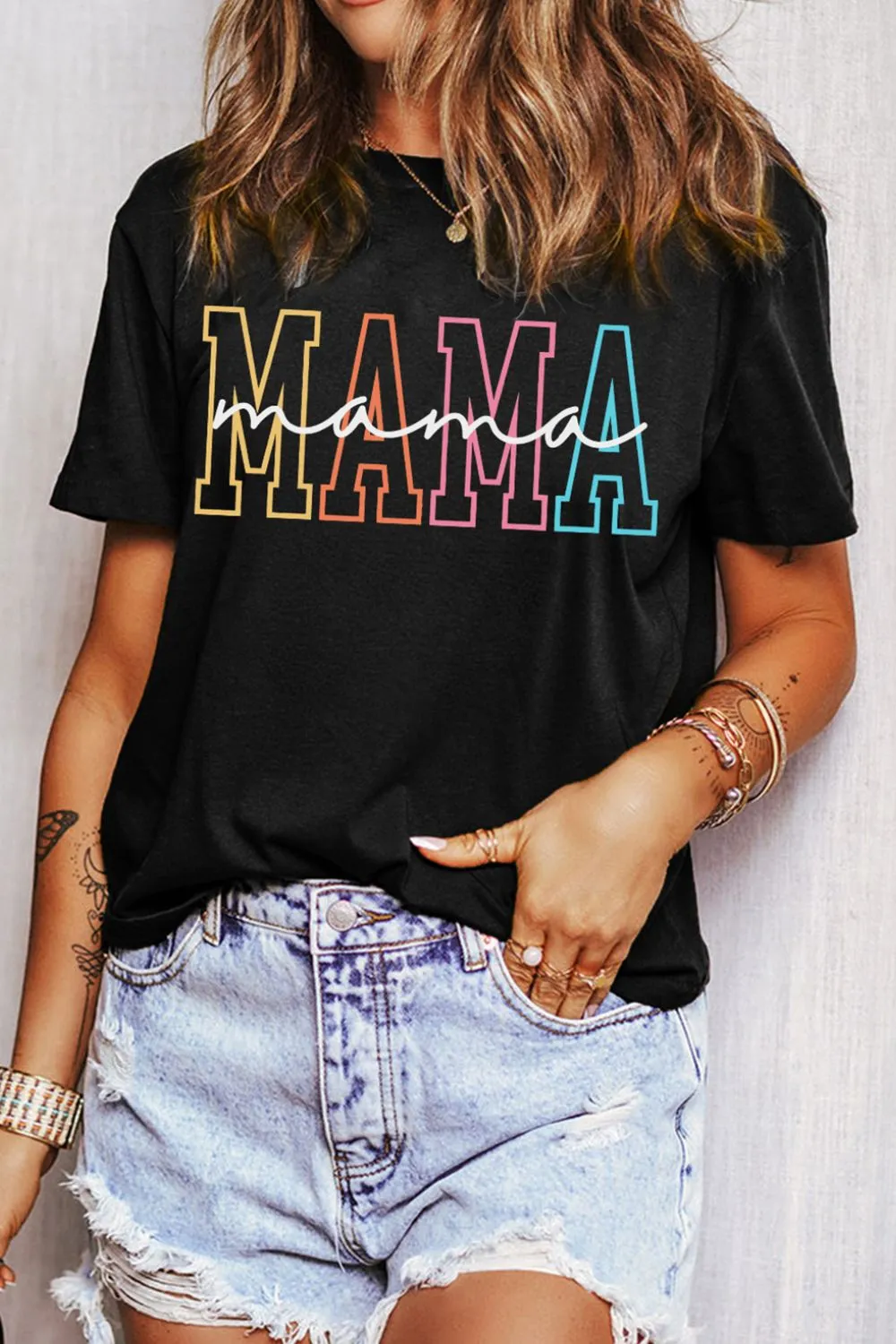 MAMA Round Neck Short Sleeve T-Shirt sold by Charming Charlie product image thumbnail 2