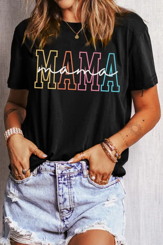 MAMA Round Neck Short Sleeve T-Shirt sold by Charming Charlie