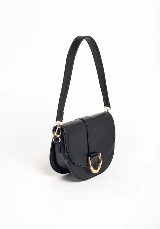 PU LEATHER MODERN SADDLE BAG sold by Charming Charlie product image thumbnail 2