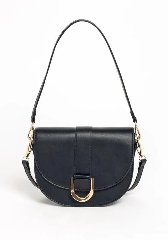 PU LEATHER MODERN SADDLE BAG sold by Charming Charlie