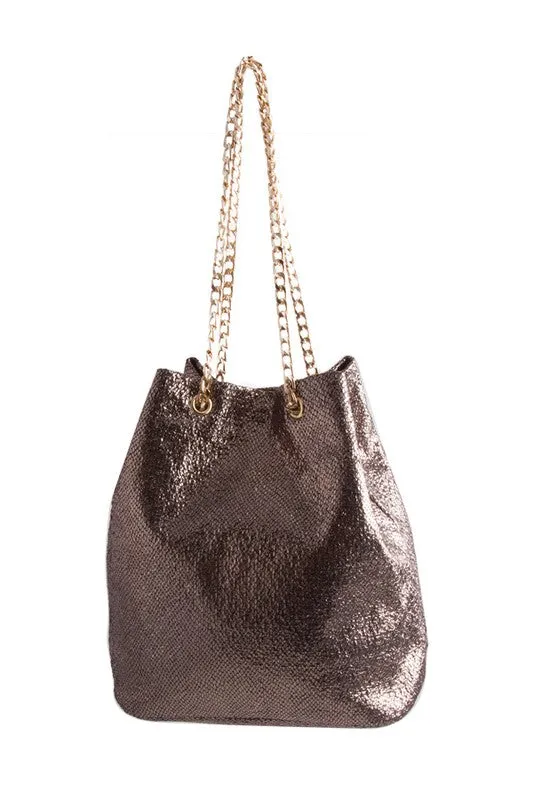 GOLD ANIMAL PRINT HOLOGRAPHIC PURSE sold by Charming Charlie