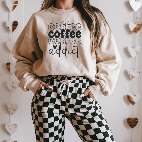 Coffee Addict Soft Crewneck Sweatshirt Top sold by Charming Charlie product image thumbnail 3
