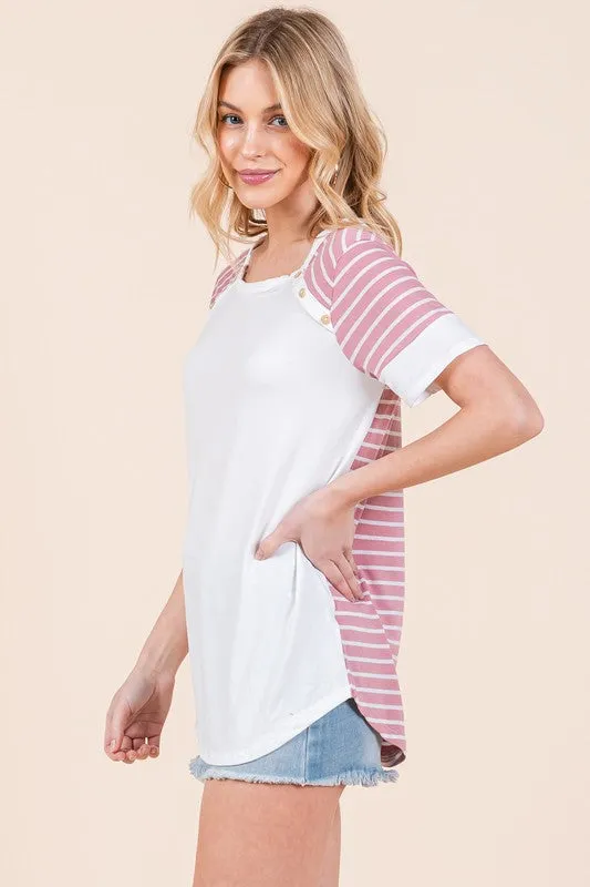 Stripe Combo Short Sleeve Top sold by Charming Charlie product image thumbnail 5