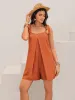 Wide Strap Tie Shoulder Romper sold by Charming Charlie