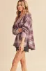 Aemi + Co Side Slit Patch Pocket Plaid Button Down Jacket sold by Charming Charlie