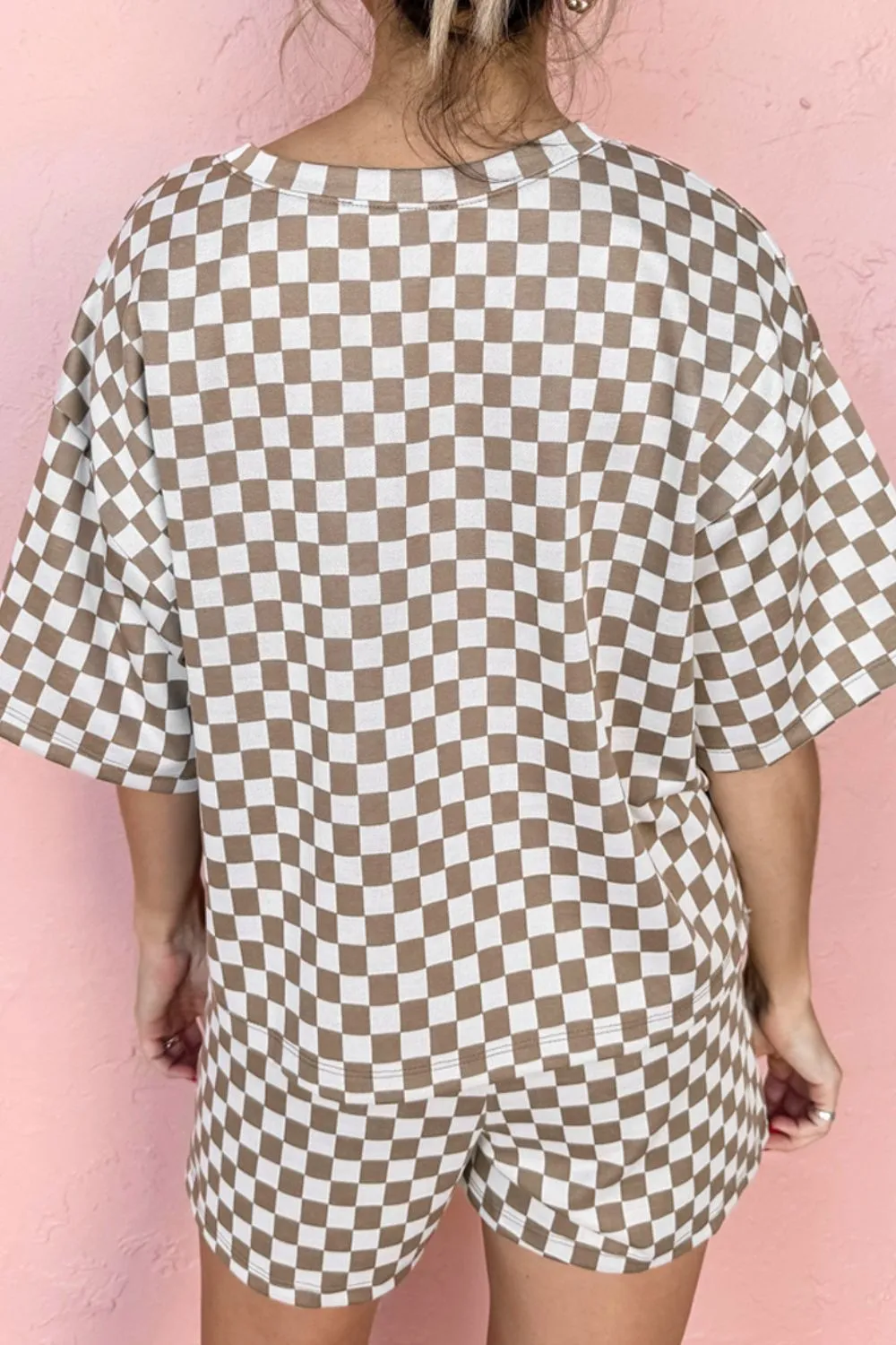 Checkered Round Neck Top and Shorts Set sold by Charming Charlie product image thumbnail 4